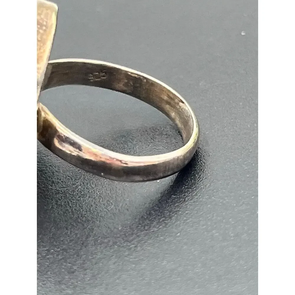 Sterling‎ Silver Natural White Blister Pearl Shell Round Ring 8.5